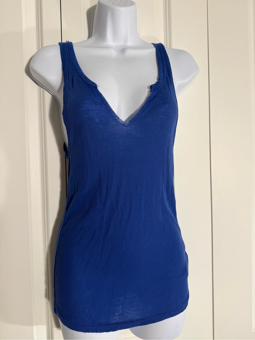 We The Free Royal Blue V-Neck Ribbed Tank